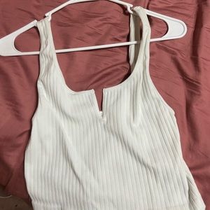 Crop white tank